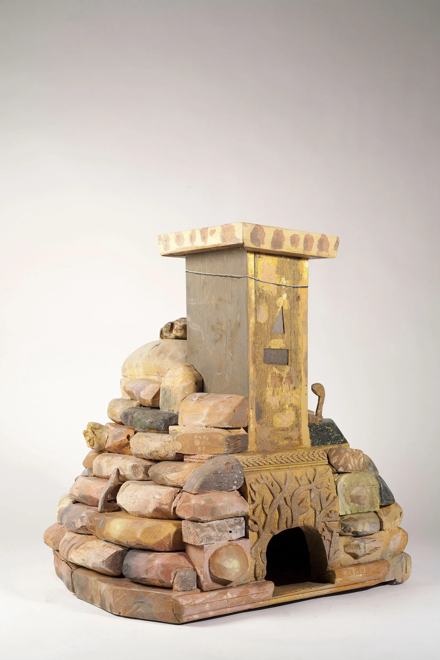 Bread oven, wood and paint, 26x24x26 inches, 2016.