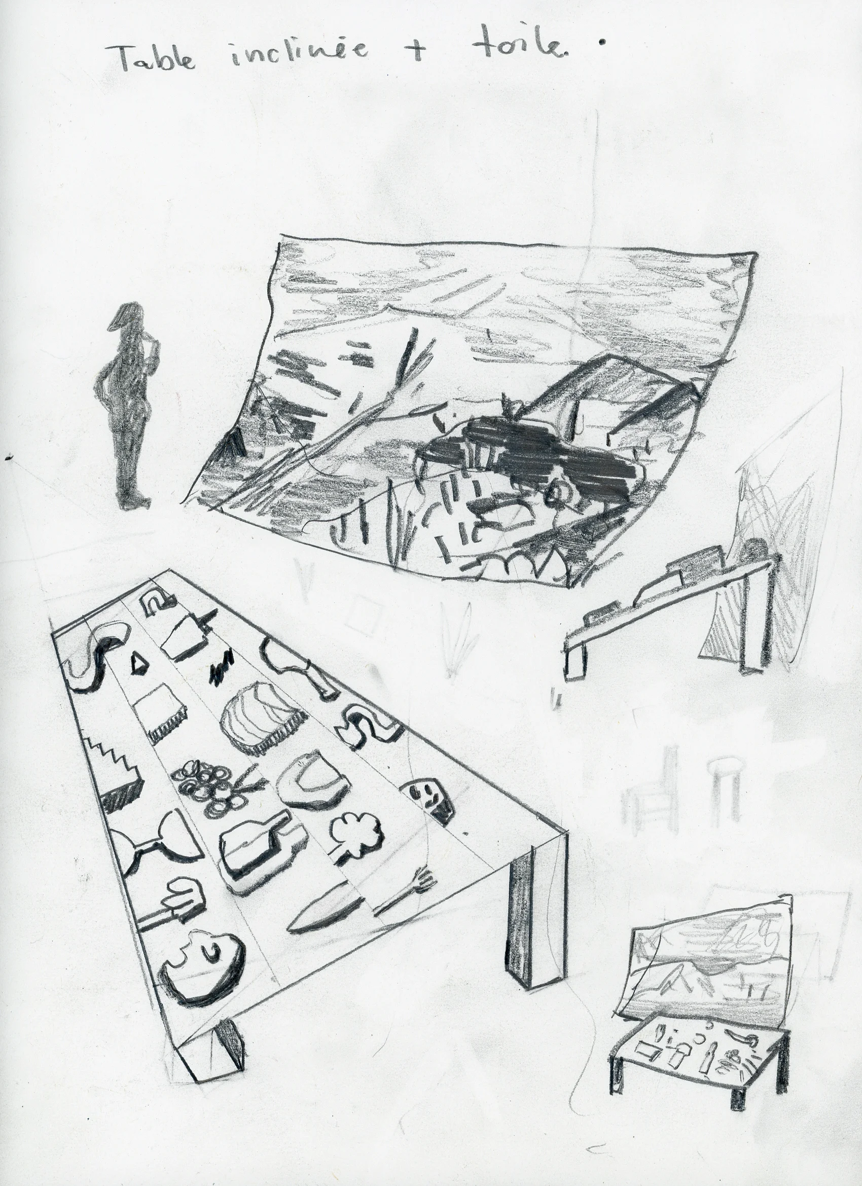 Gut feeling, sketch, pencil on paper, 12x7 inches, 2015 