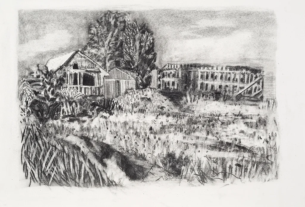 St-Jude, charcoal on paper, 15x21 inches, 2014