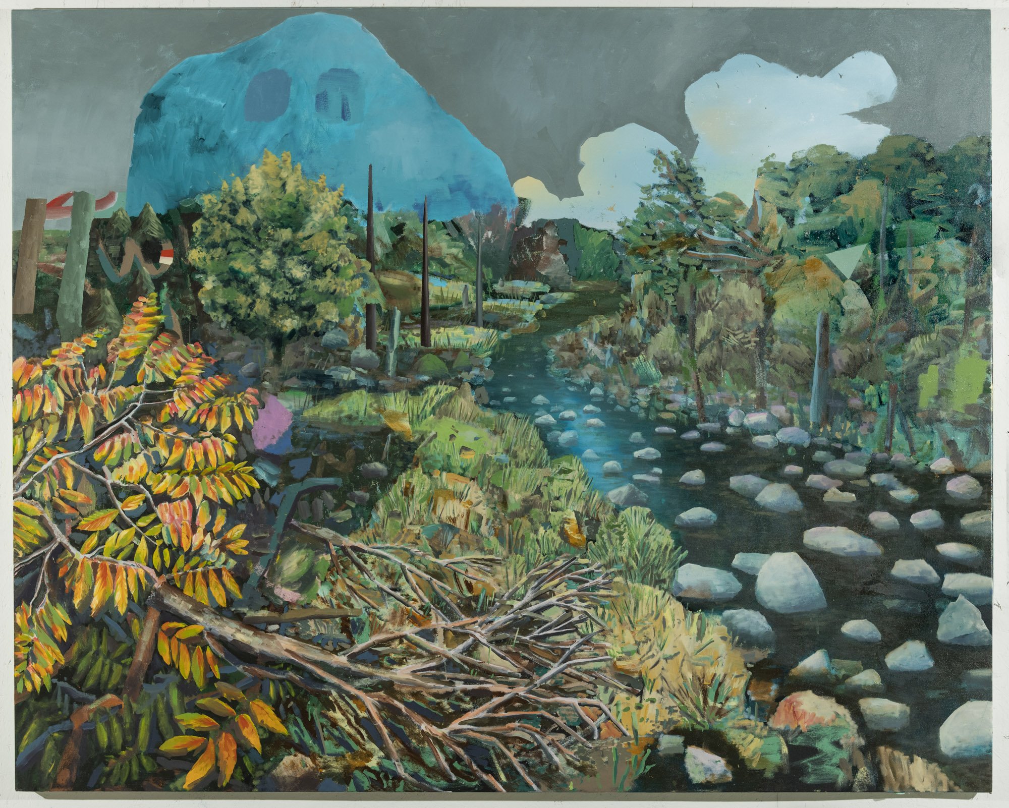 La Rivière des hurons, huile sur toile, 72x90, 2020