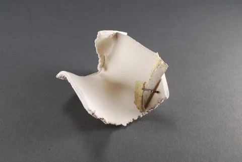 Untitled, 2012-13. Clay, with found materials, 3" x 3" x 2"