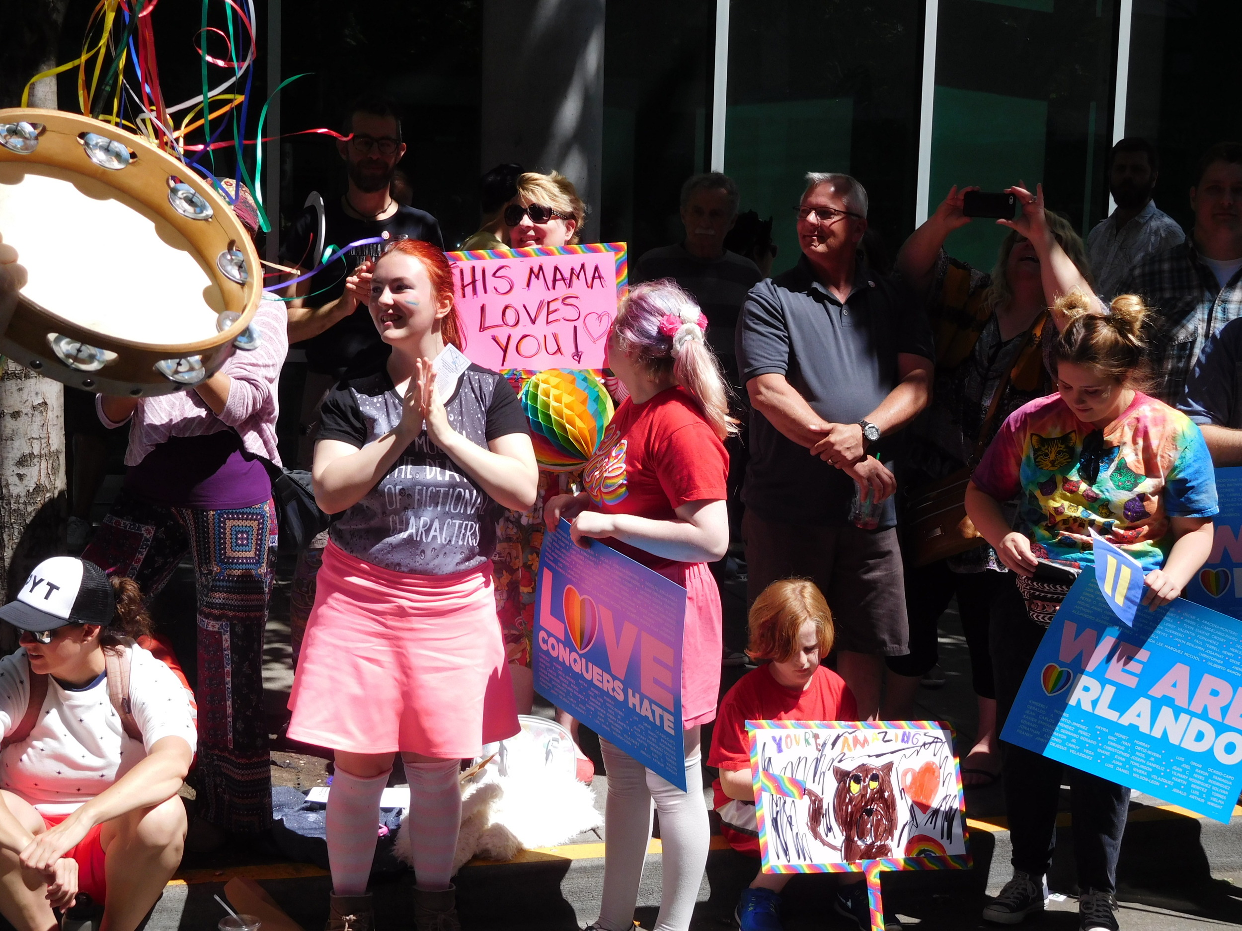 Mothers and children at the Pride parade, Portland OR, June 16,2016