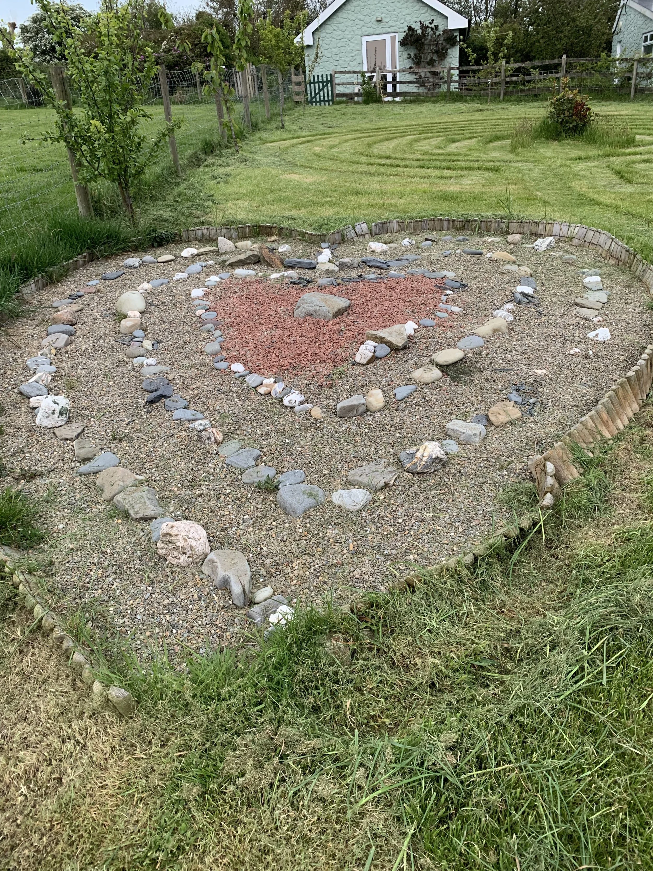 Heart labyrinth at Gorslwyd Retreat Center, (http://gorslwyd.co.uk/) where I stayed two nights in South Wales. Photo by anne richardson