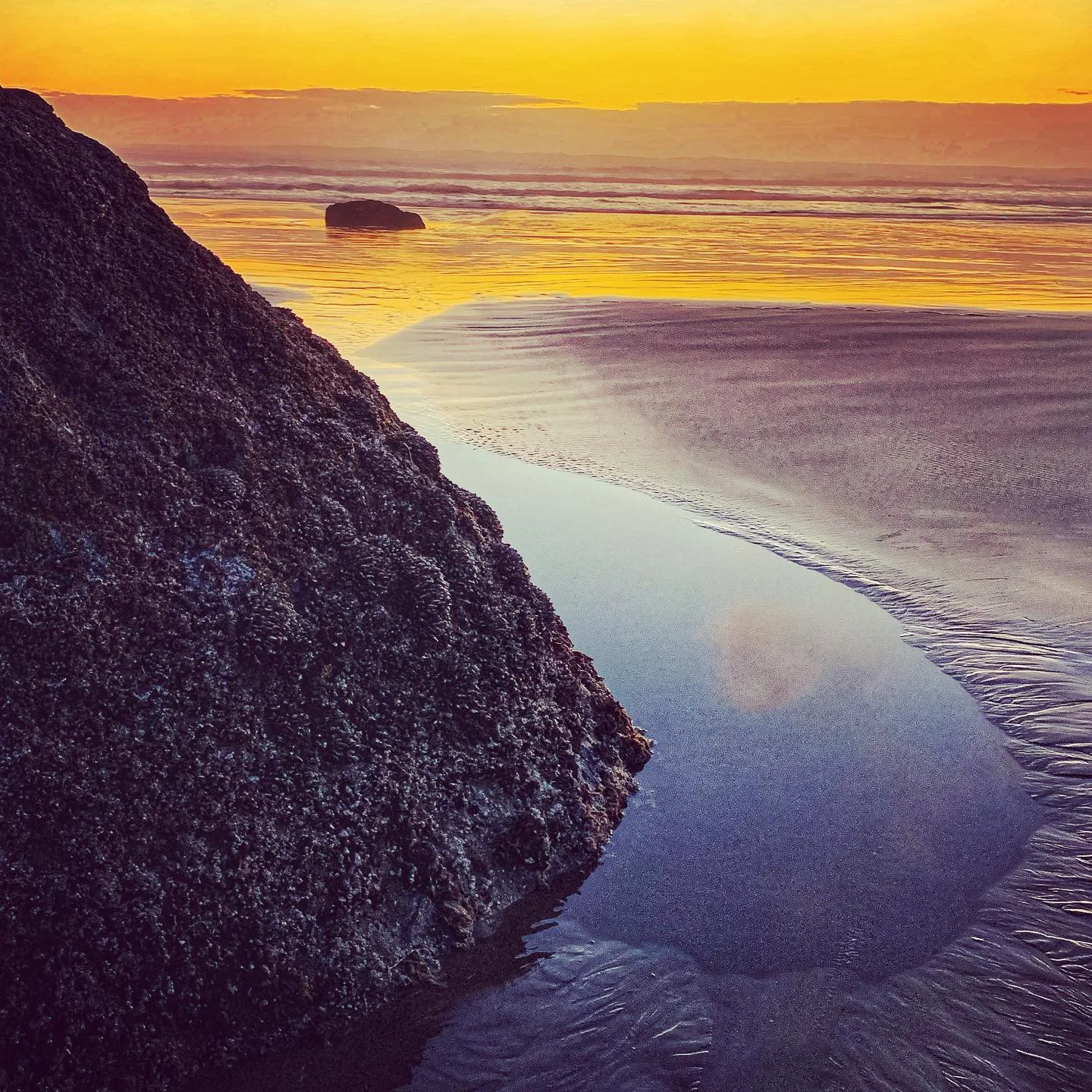 Sunset on my birthday at Hug Point State Park, Oregon. photo by anne richardson