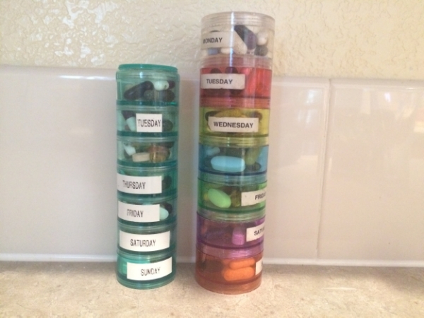 Stacks. Rainbow - AM, Blue - PM. 