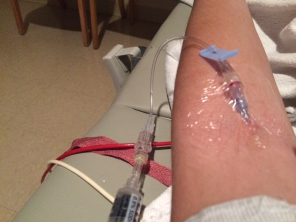 IV with radioactive material!