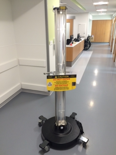 This machine is used to clean the room wit UV light.