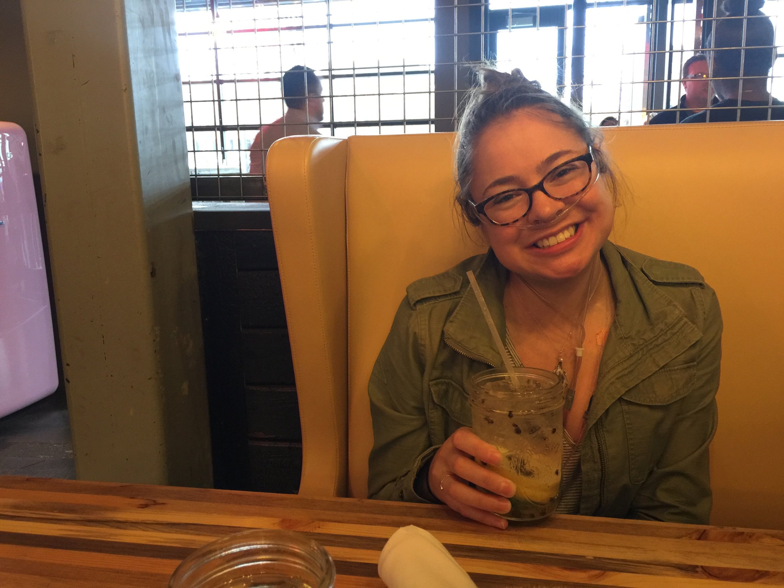 Enjoying a flavored drink 