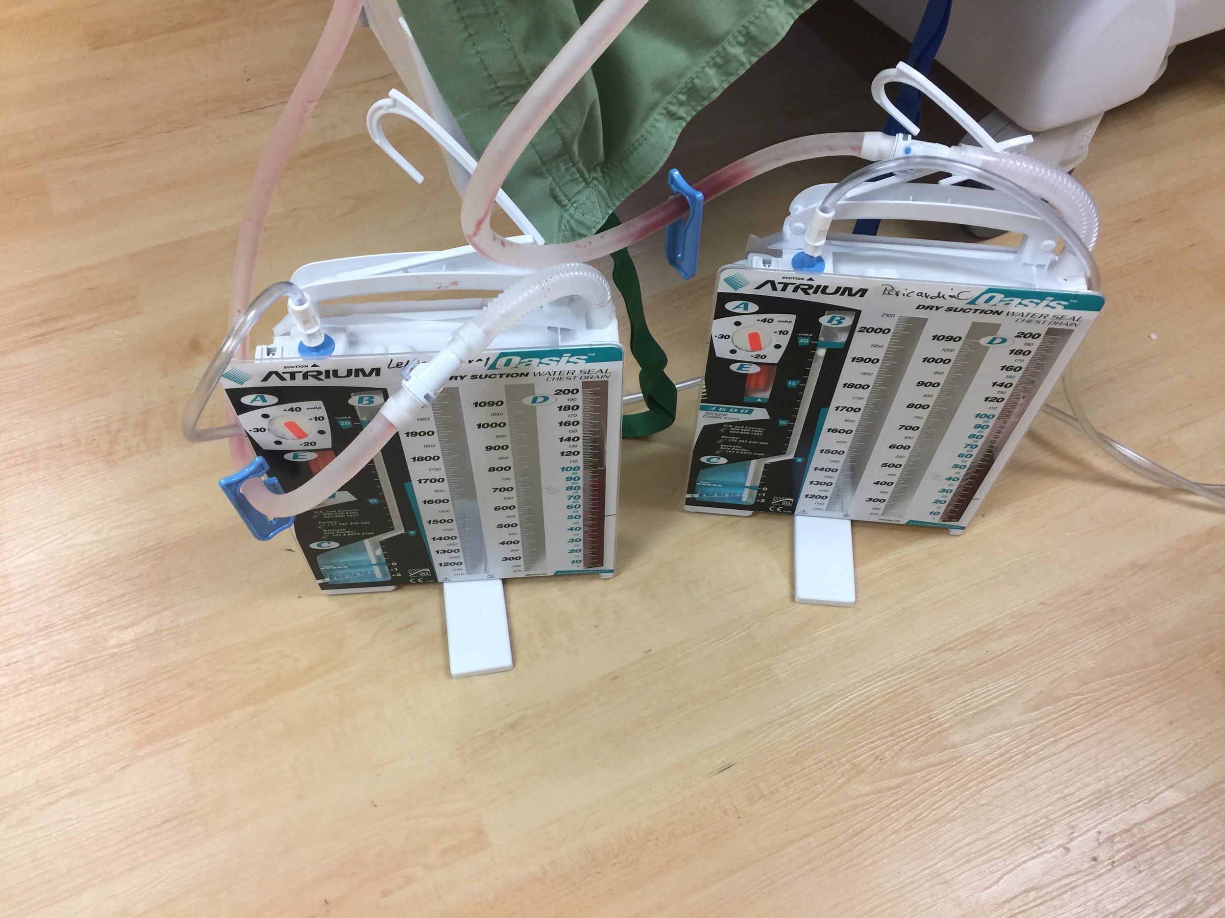 Two chest tube collectors 