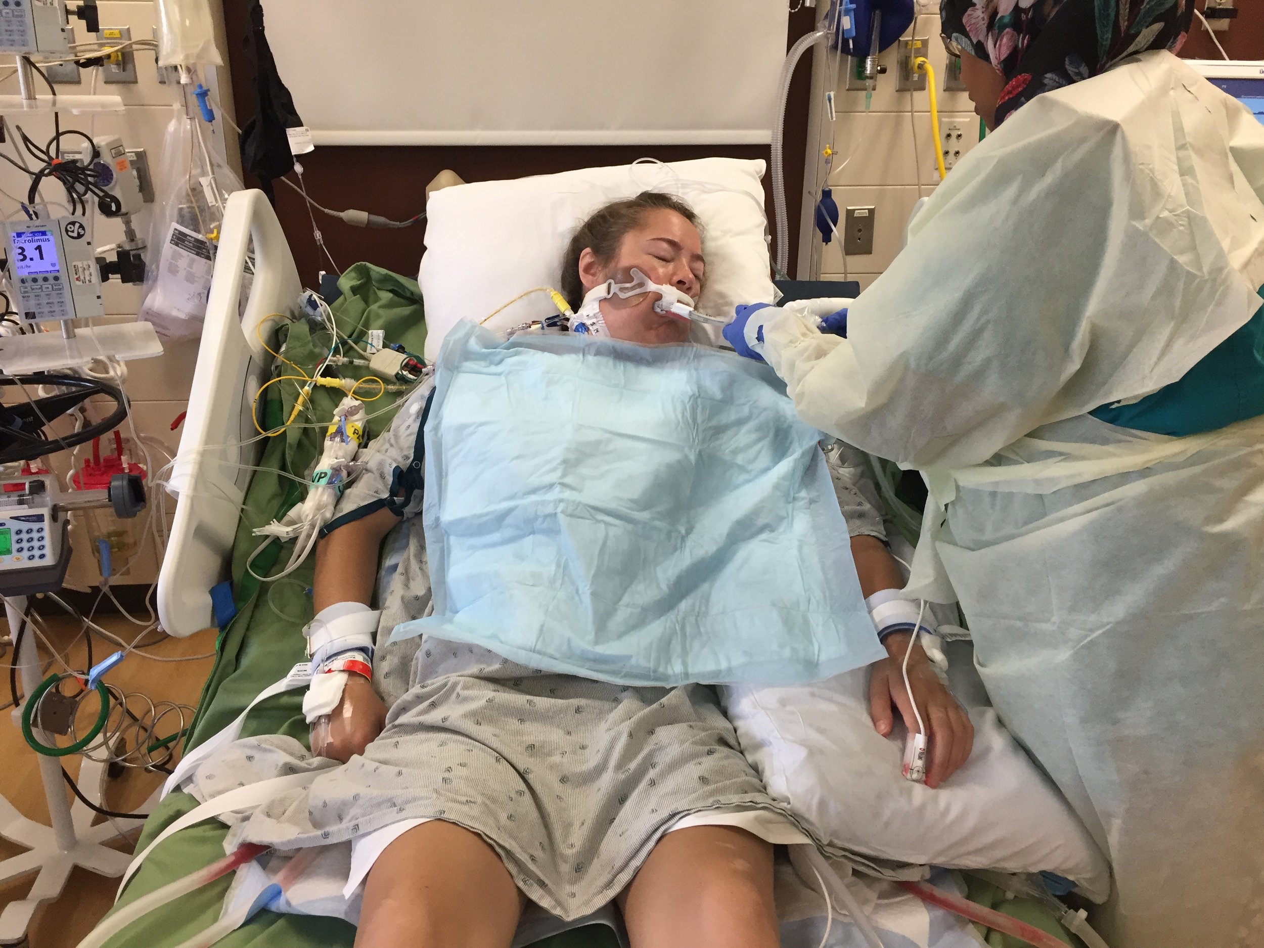 About to be free from the breathing tube 