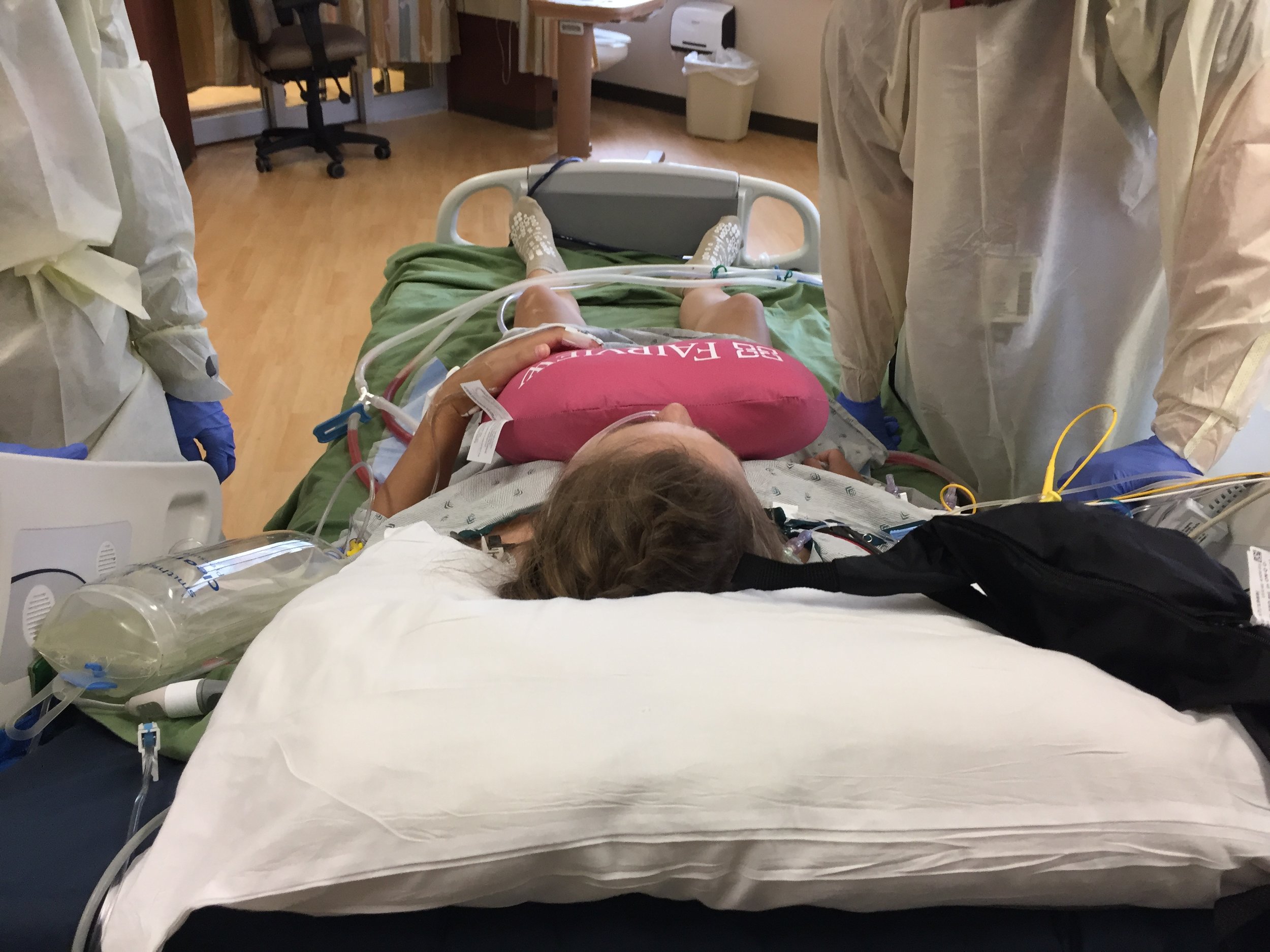 Starting the process of getting her up 