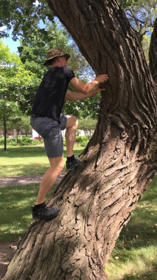 show off, climbing trees and things 