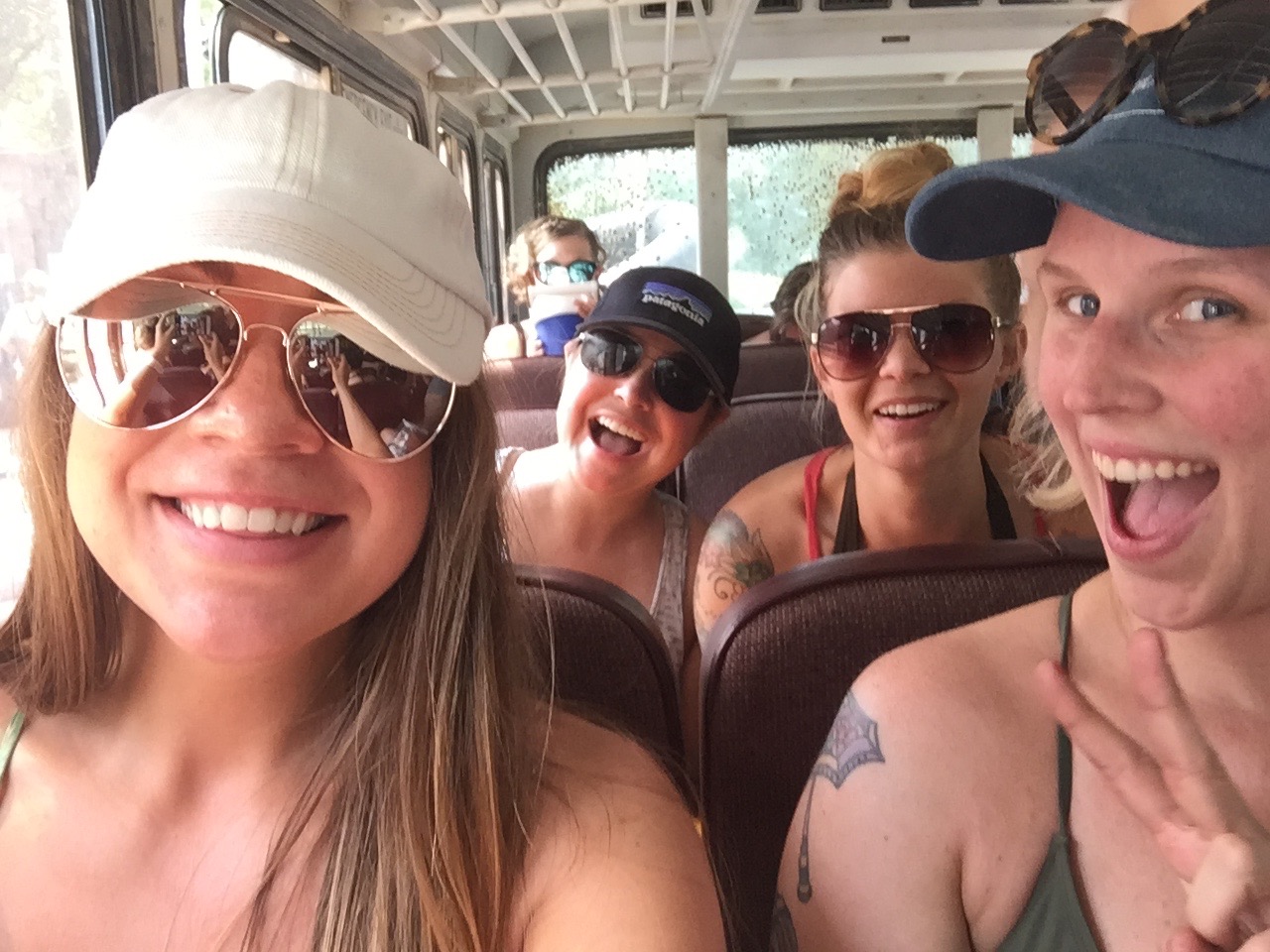 the bus to the river