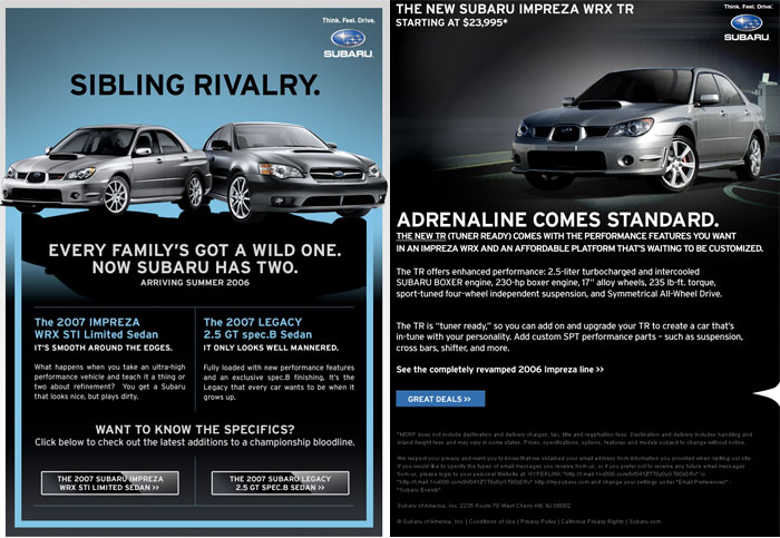 Subaru Special Edition Emails