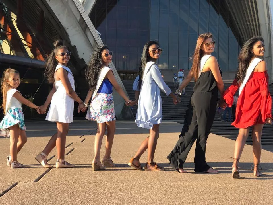Posing on the steps of the Sydney Opera House