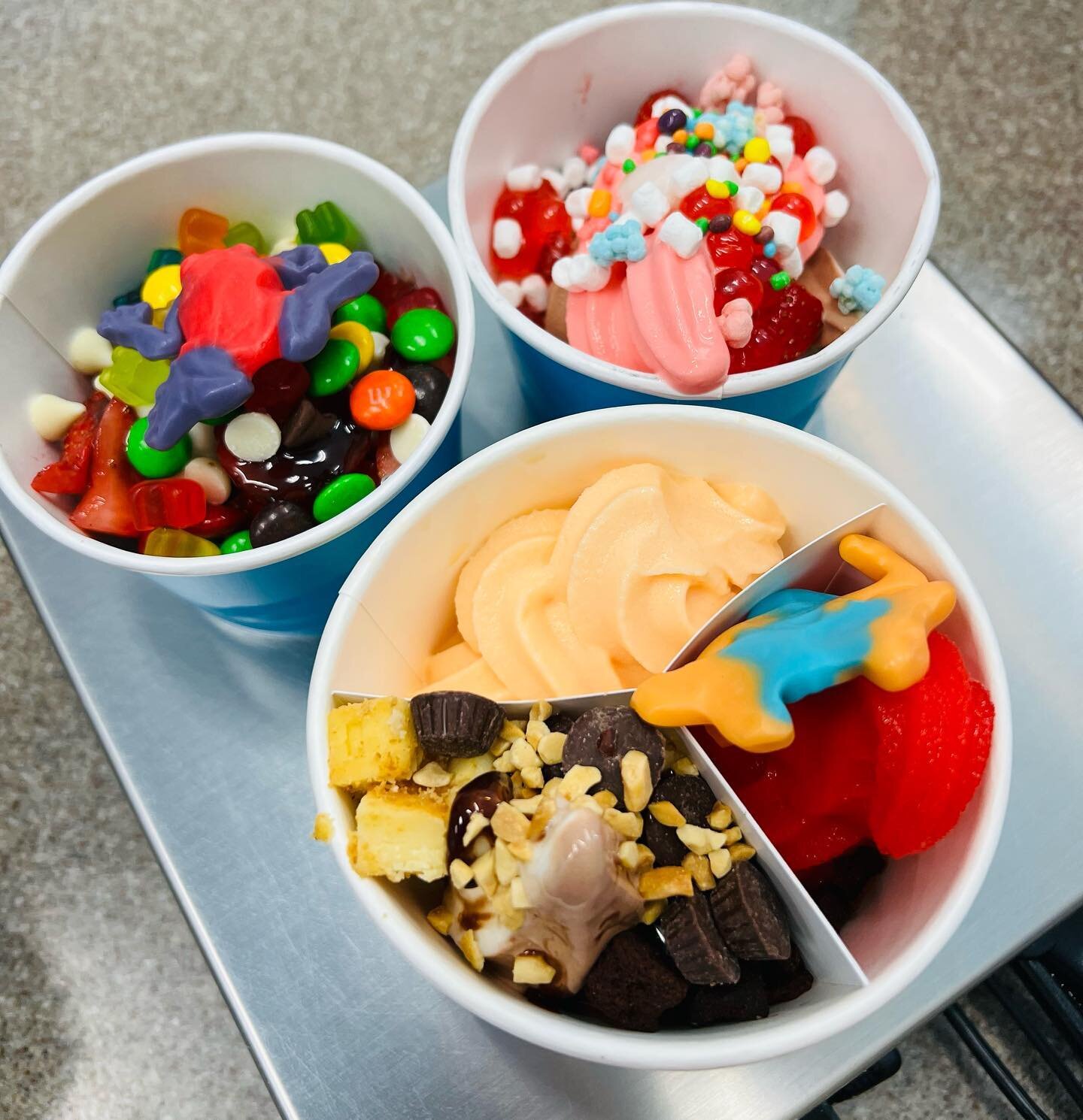 🤩😋
.
.
We also have Tillamook Ice Cream, Alpenrose Soft Serve Ice Cream &amp; Tazo Tea Drinks 🎉
.
.
#FrozenYogurt #FroYo #Sorbet #IceCream #Desserts #DairyFree #Vegan #GlutenFree #SugarFree #Delicious #FreshFruit #SodaFloat #Cheesecake #Mochi #Bur