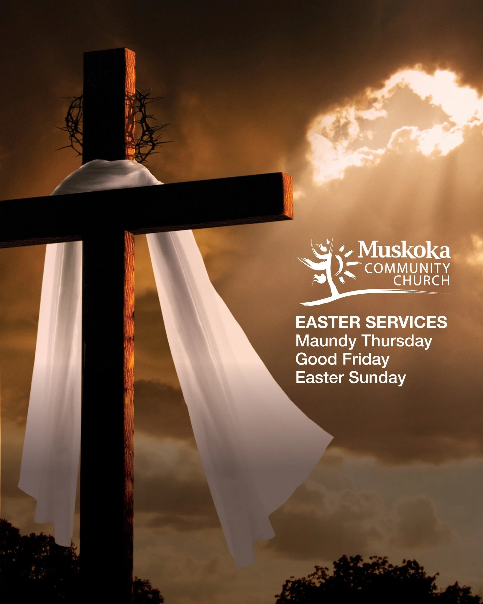 Please join us for our Easter services at MCC

Maundy Thursday Communion &amp; Foot Washing Service
Thursday April 2,  7:00 pm -8:00 pm 

Good Friday Service
Friday April 3,  2:15 pm - 3:00 pm

Easter Sunday Service
Sunday April 5th, 10:30 am
Note: T