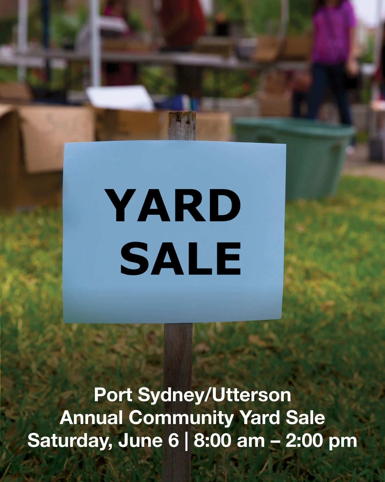 Port Sydney/Utterson Annual Community Yard Sale
Saturday, June 6 | 8:00 a.m. &ndash; 2:00 p.m.

MCC is pleased to participate for the third year as a yard sale location and to open our doors for washroom access during the event.

Anyone interested in