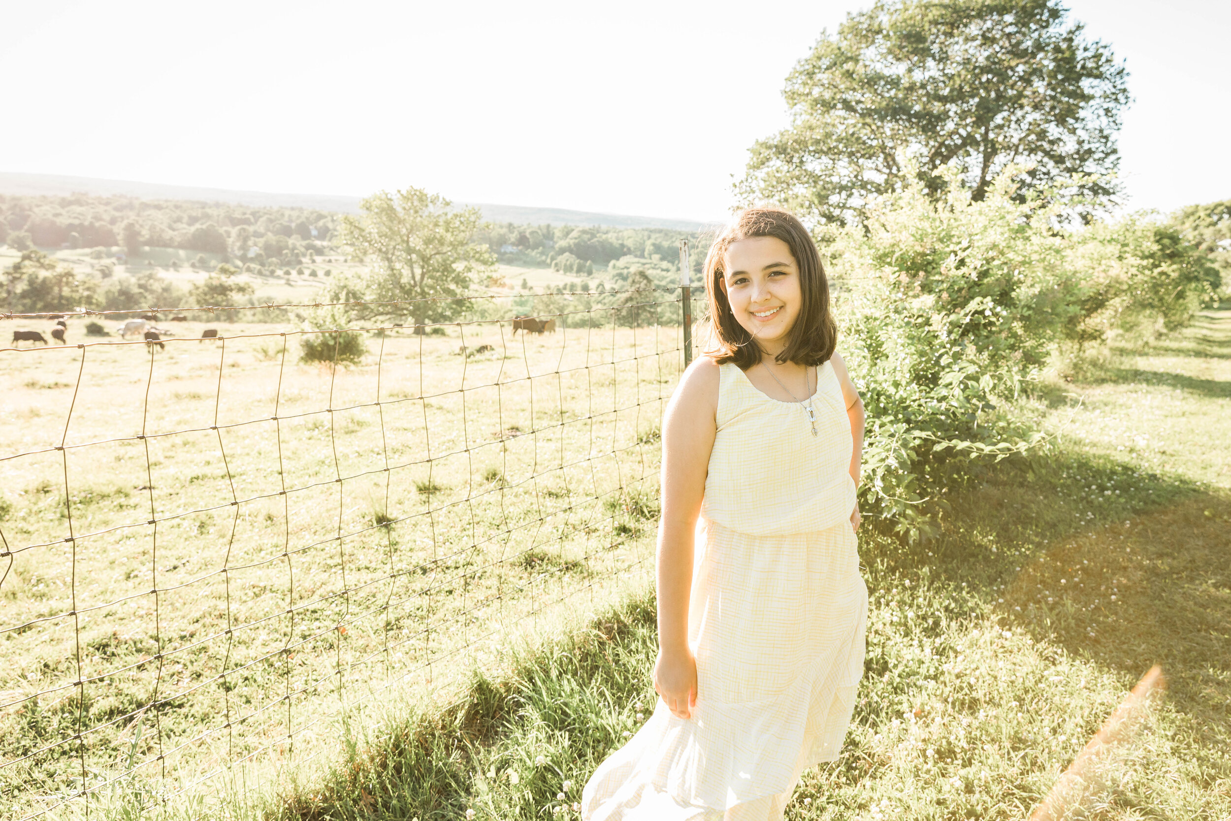 Girl in a flowy yellow dress