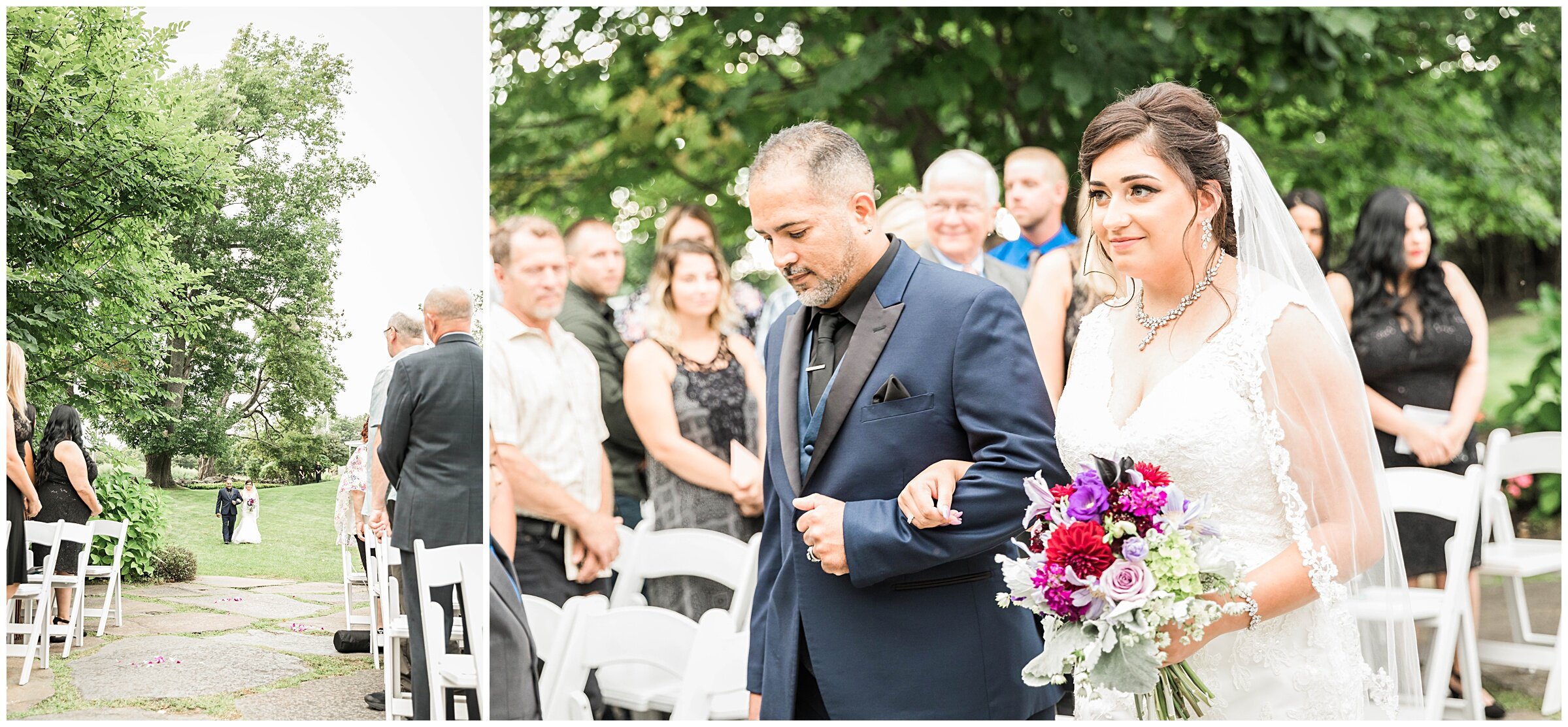 Bride and father enter wedding ceremony