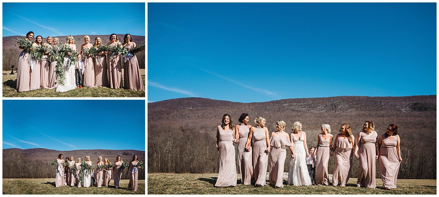 Bride with Bridesmaids at Bloom Meadows