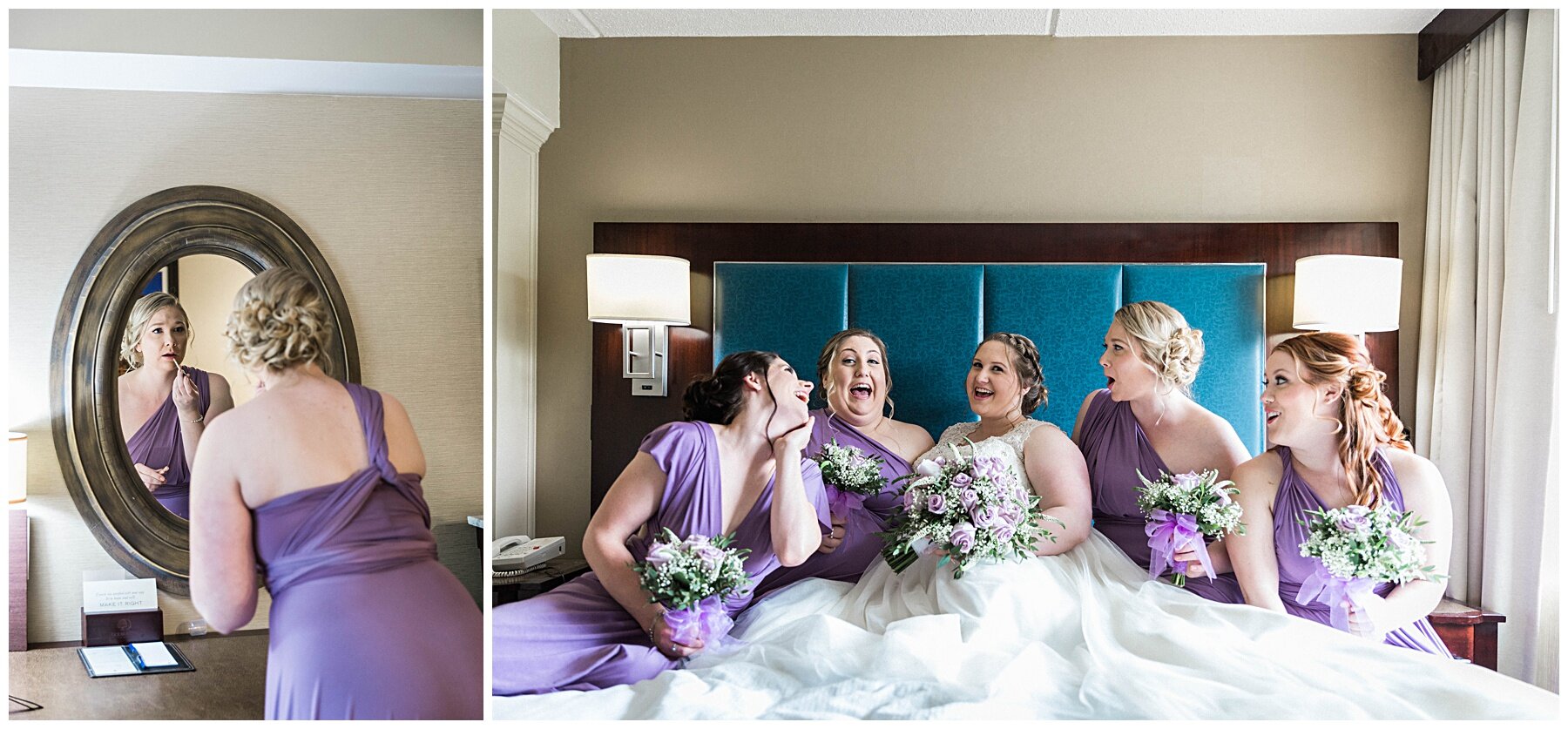 Bride with her bridesmaids