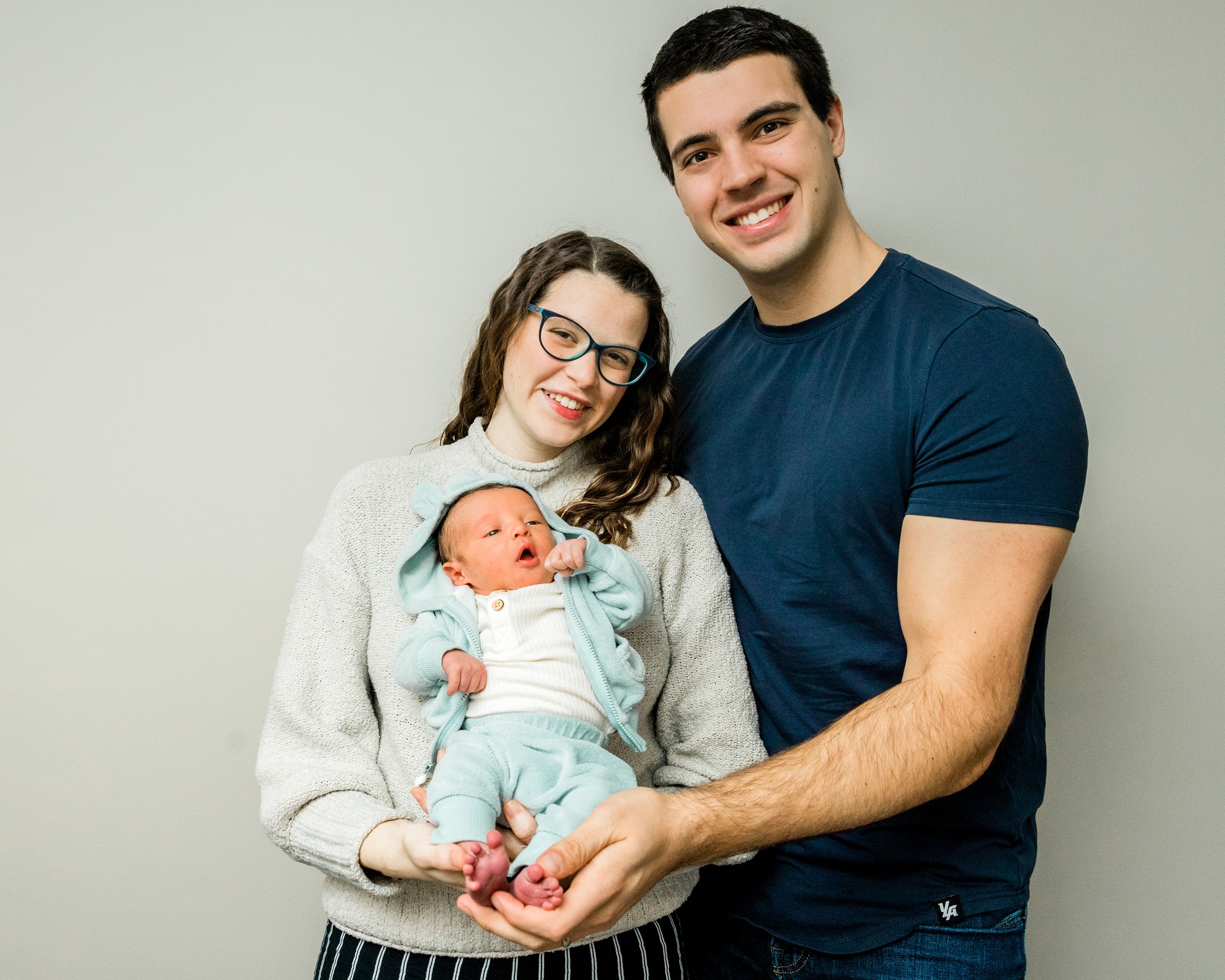 family portrait with newborn boy