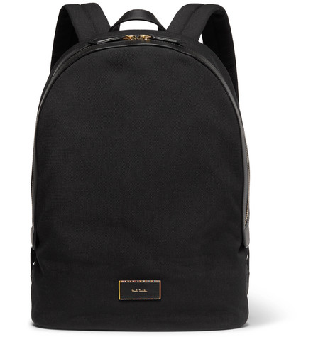 PAUL SMITH Leather-Trimmed Canvas Backpack