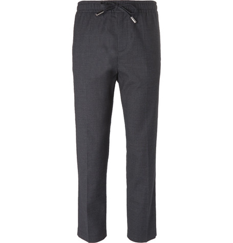 MR P. Slim-Fit Stretch Wool And Cotton-Blend Drawstring Trousers