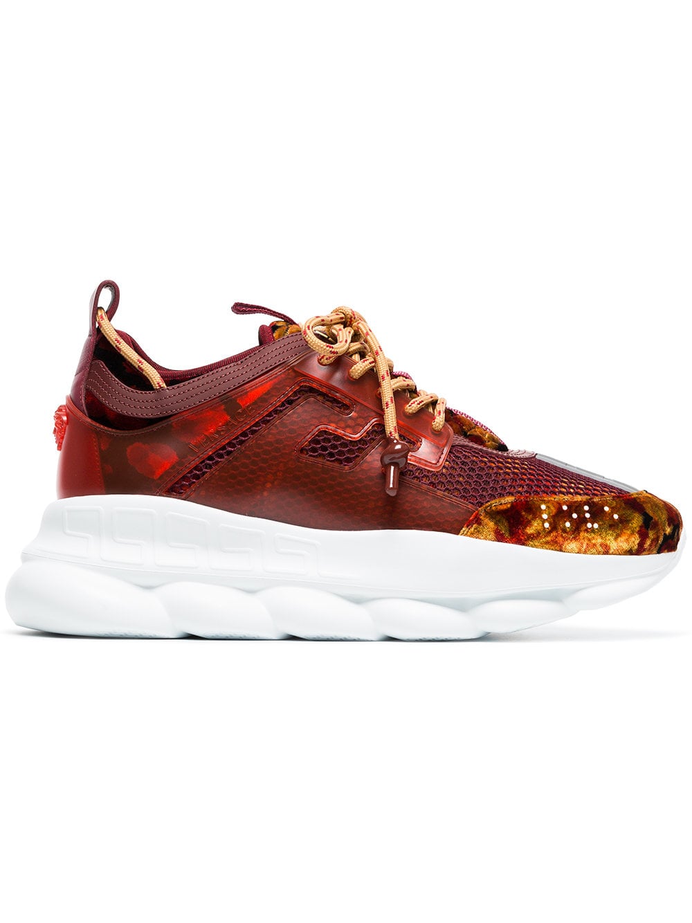 Versace Burgundy Chain Reaction Sneakers