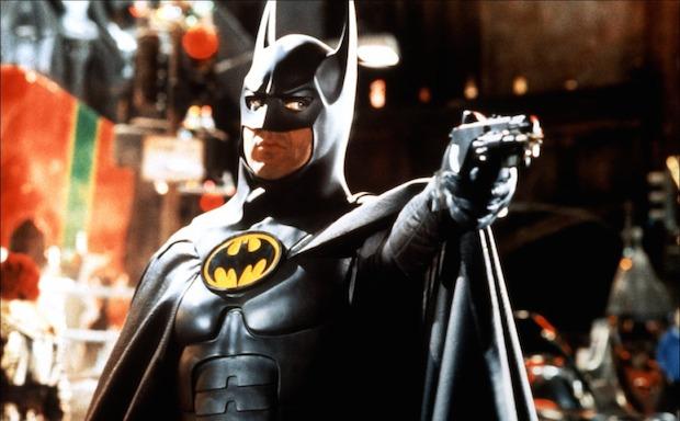 Michael Keaton as Batman in one of the few things that lets you know this is really a sequel......even though they did redesign his costume. 