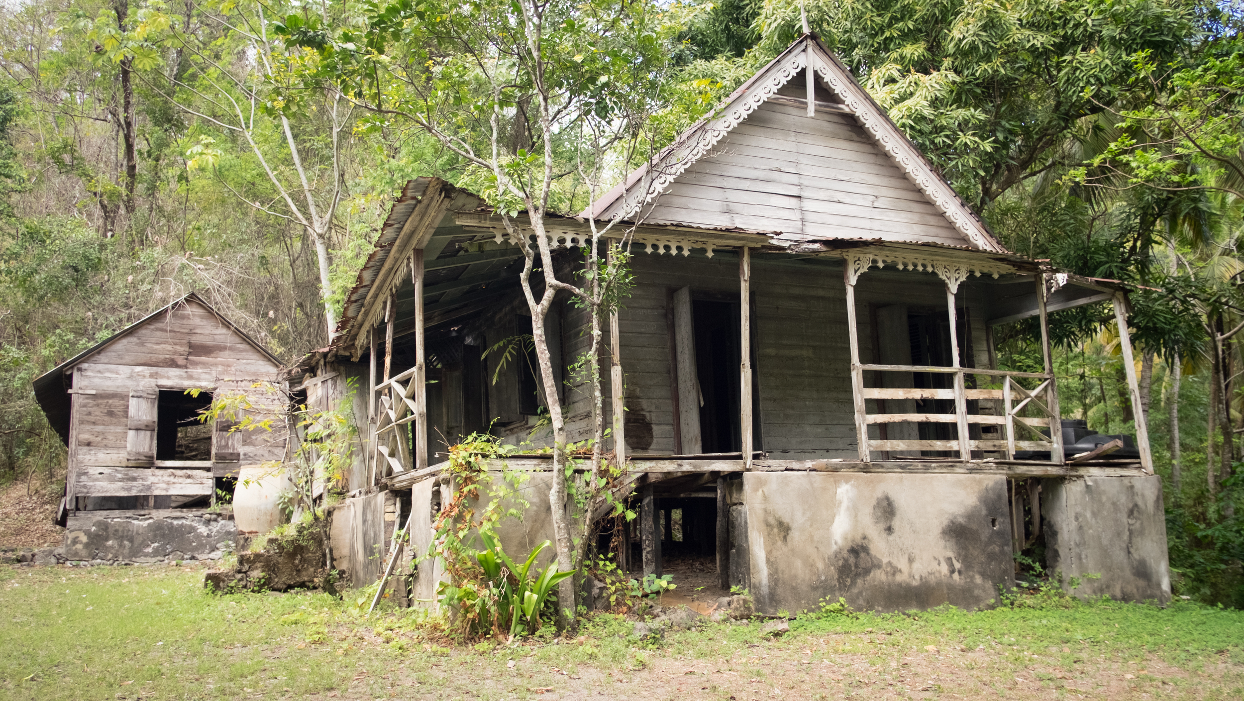 A short climb leads you to the Plantation house that overlooks the building where the slaves lived, and the buildings where the molasses and cocoa production took place.