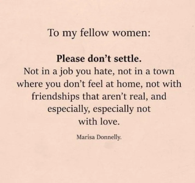 Don't settle 