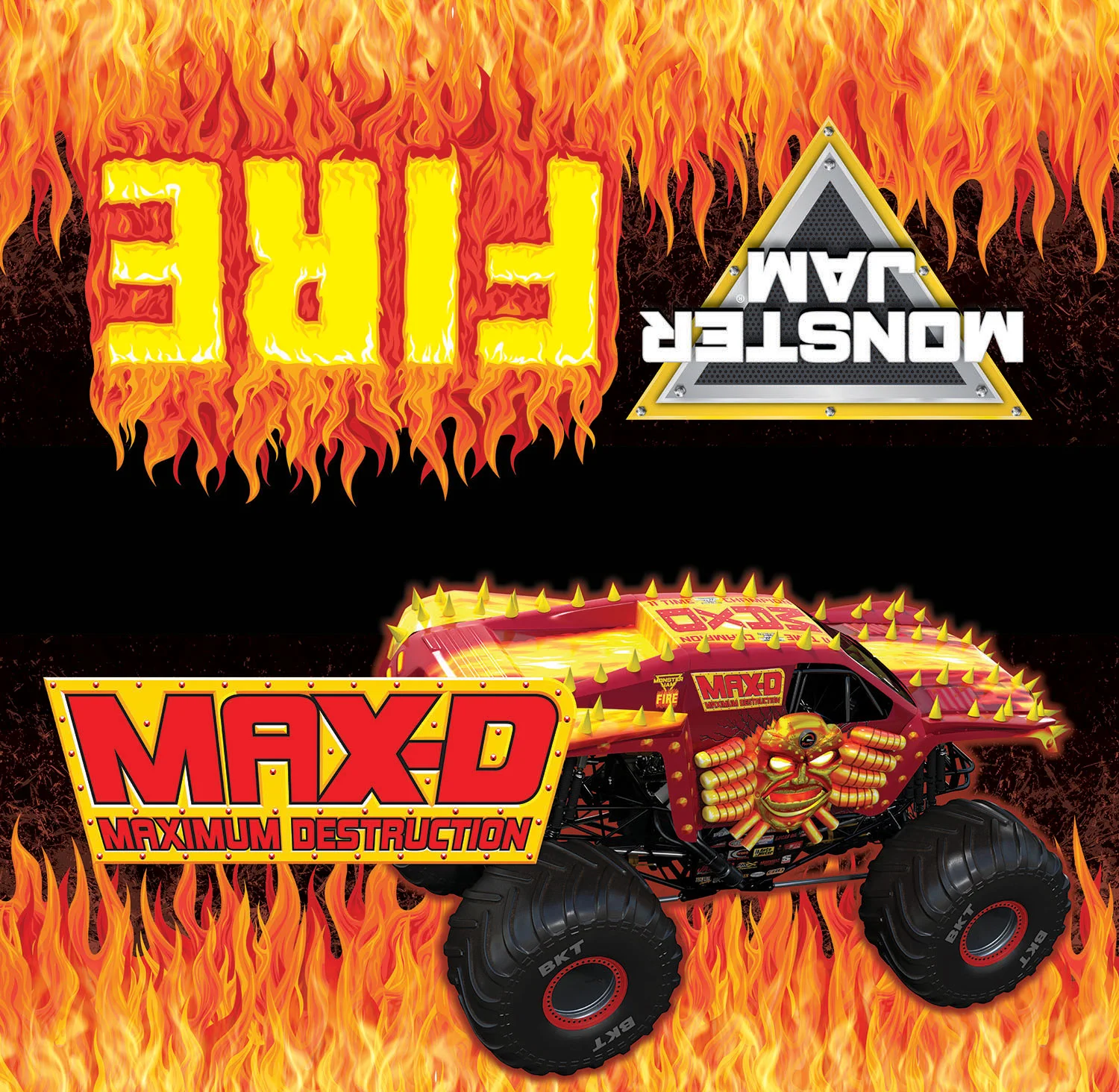 Bike rack banner for autograph line at Monster Jam pit party