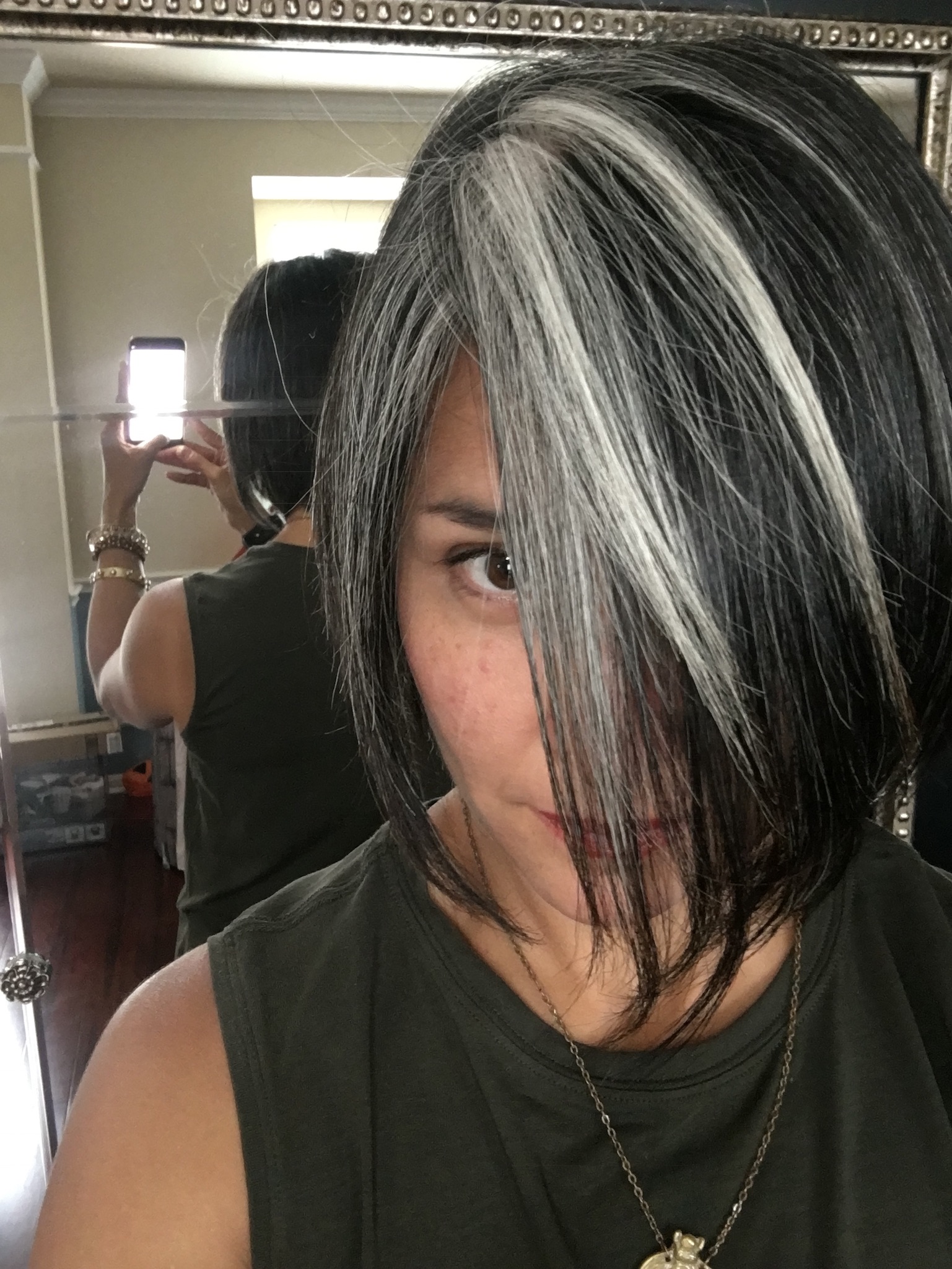 Gray Highlights On Black Hair 60 Ideas of Gray and Silver Highlights