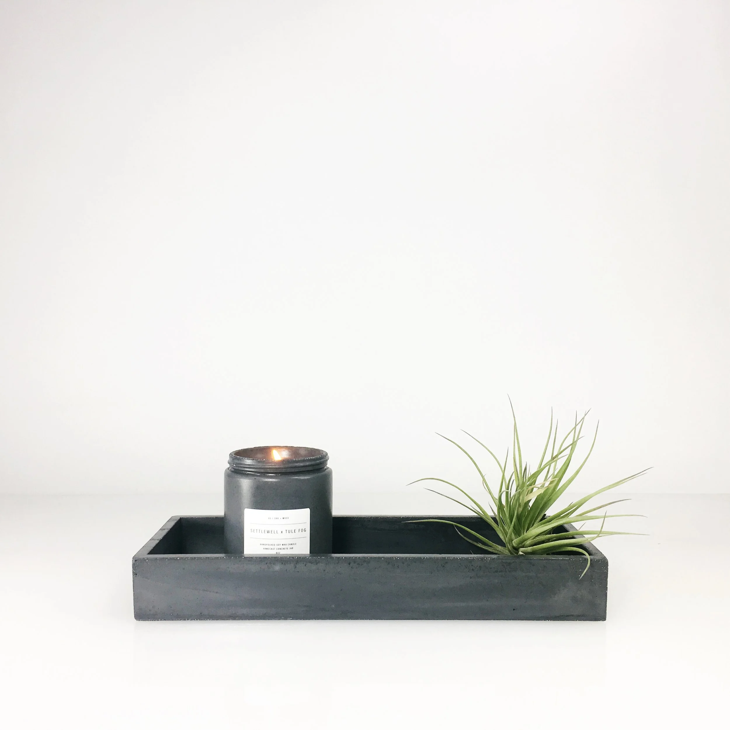 SETTLEWELL Concrete Candles / Oak and Moss