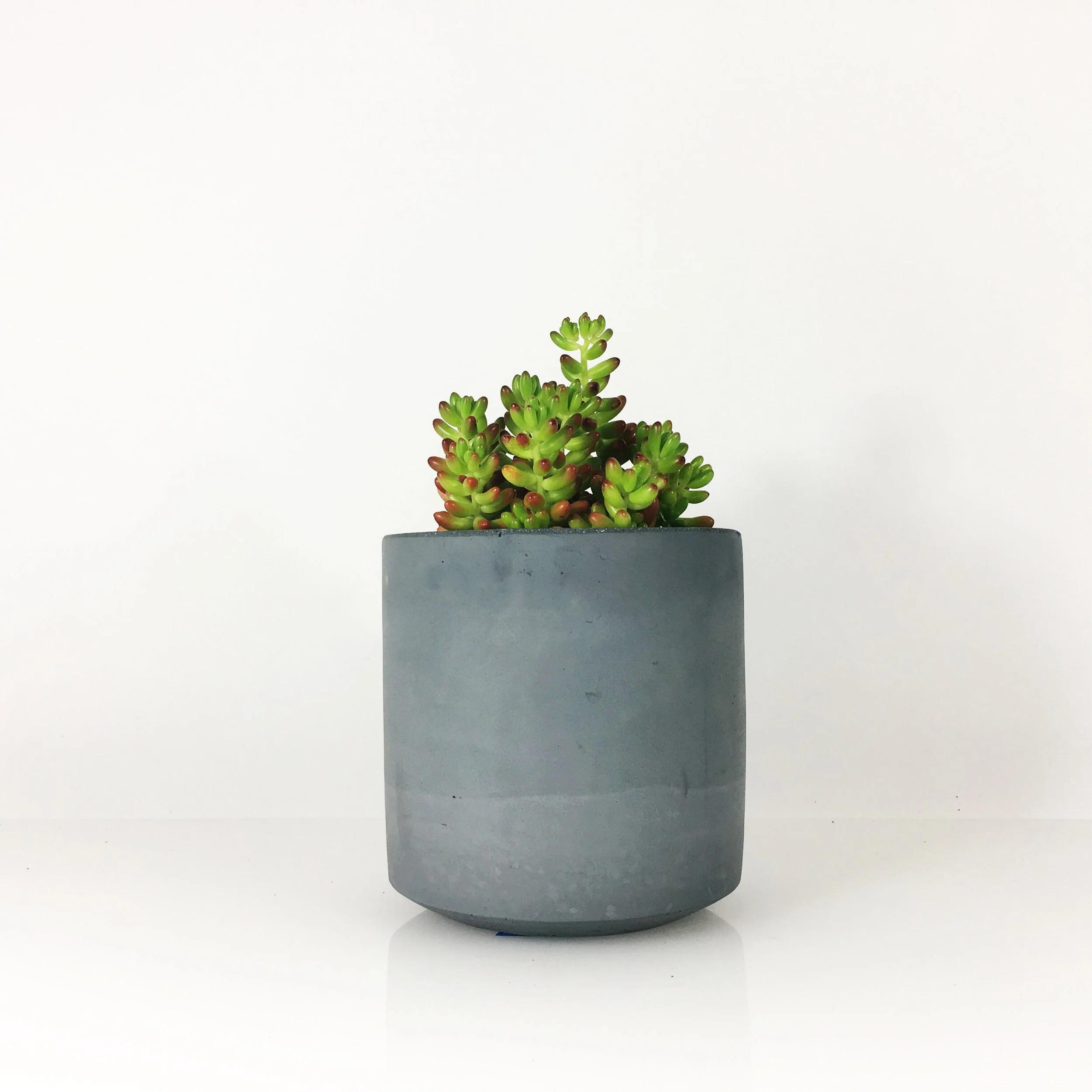 SETTLEWELL 6" Straight Sided Concrete Pot / Dark Gray
