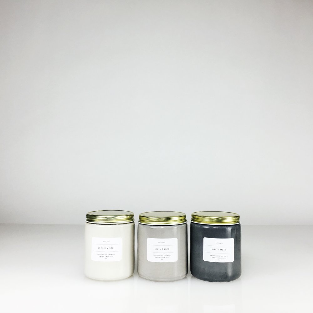 GIFT SET / 8 oz Concrete Candle Gift Set — SETTLEWELL