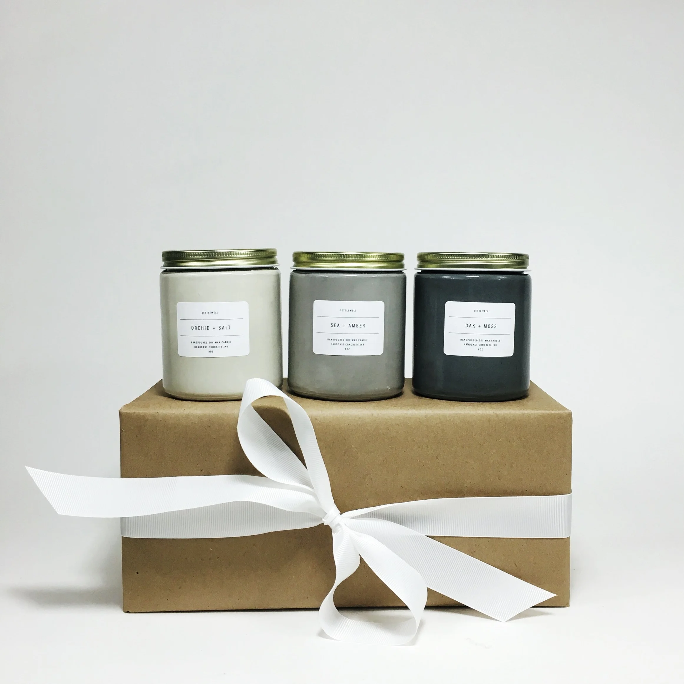 GIFT SET / 8 oz Concrete Candle Gift Set