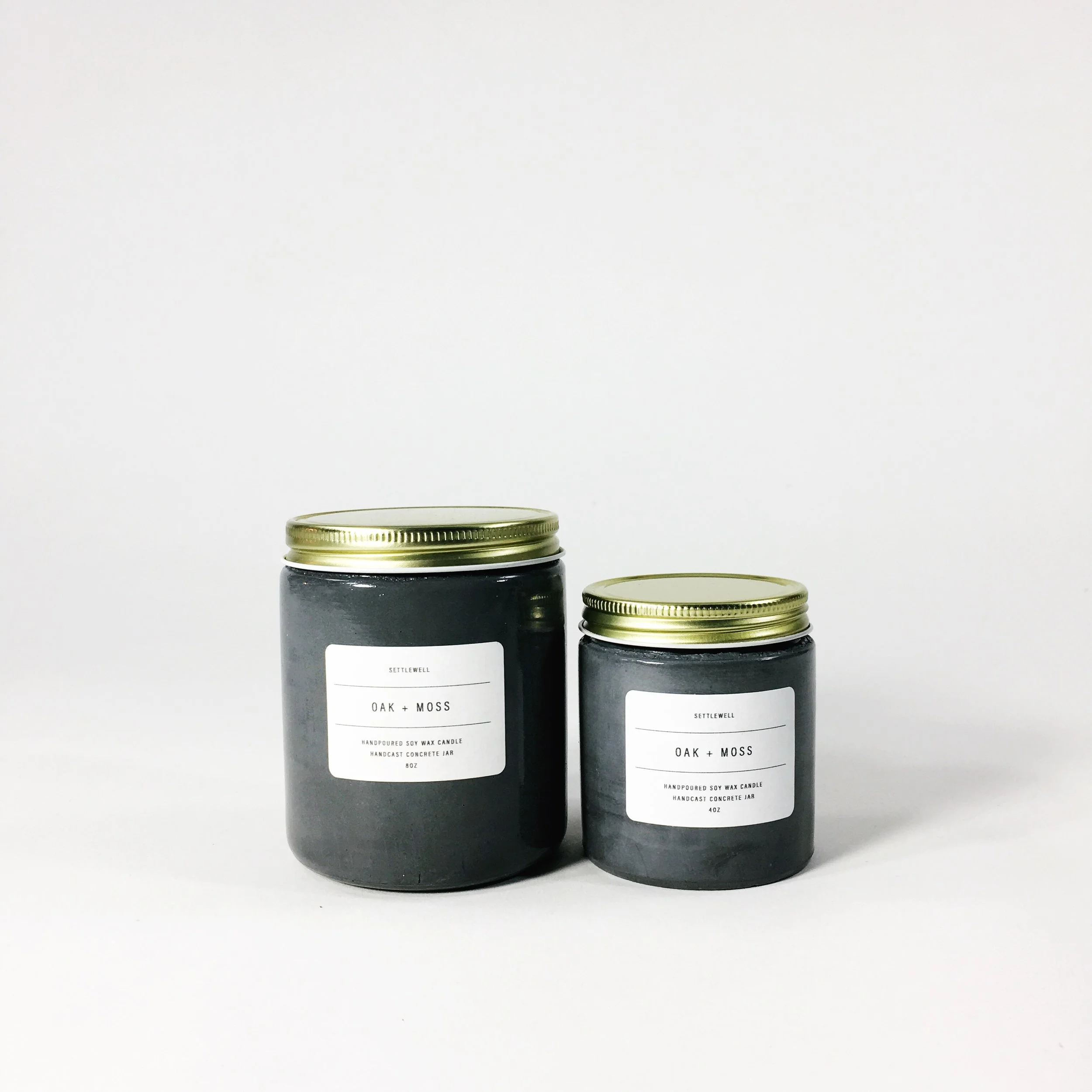 SETTLEWELL Concrete Candles / Oak and Moss