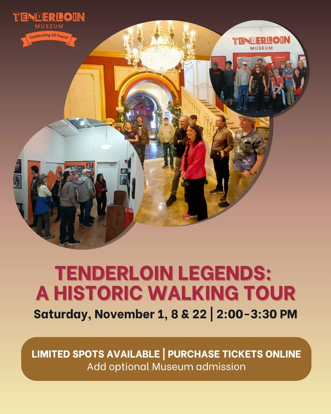 NEXT WEEK! Discover the stories that built the Tenderloin. ποΈβ¨
Join us on Saturday, November 1, at 2 PM for our popular Tenderloin Legends: A Historic Walking Tour — an immersive journey through one of San Francisco’s most complex and s