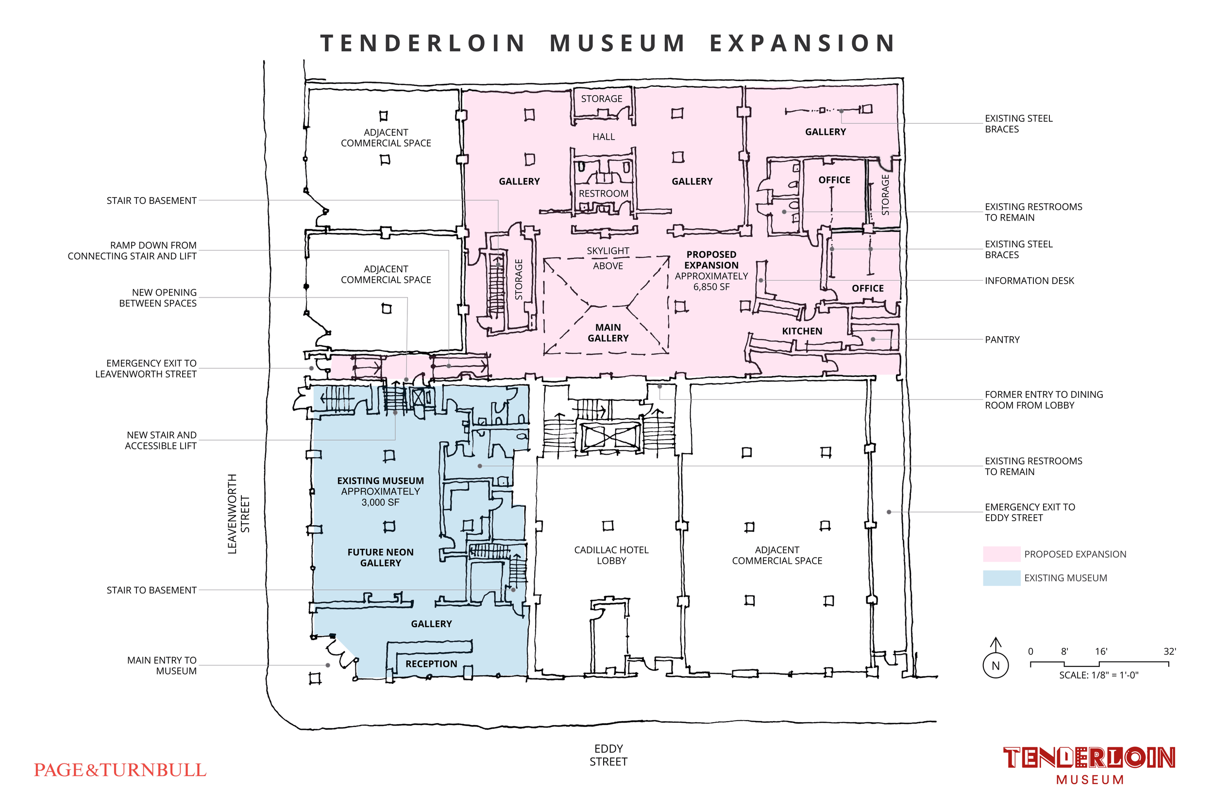 Tenderloin Museum Expansion Project Presentation Drawing by Page & Turnbull