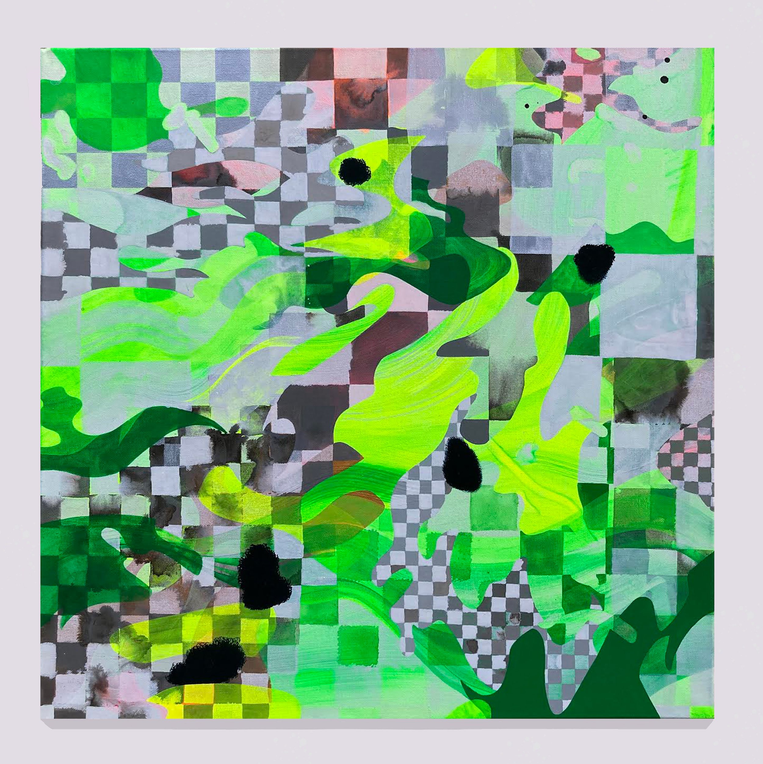   Dizzy Dots VI , Acrylic Paint on Canvas, 24” x 24”, 2021 