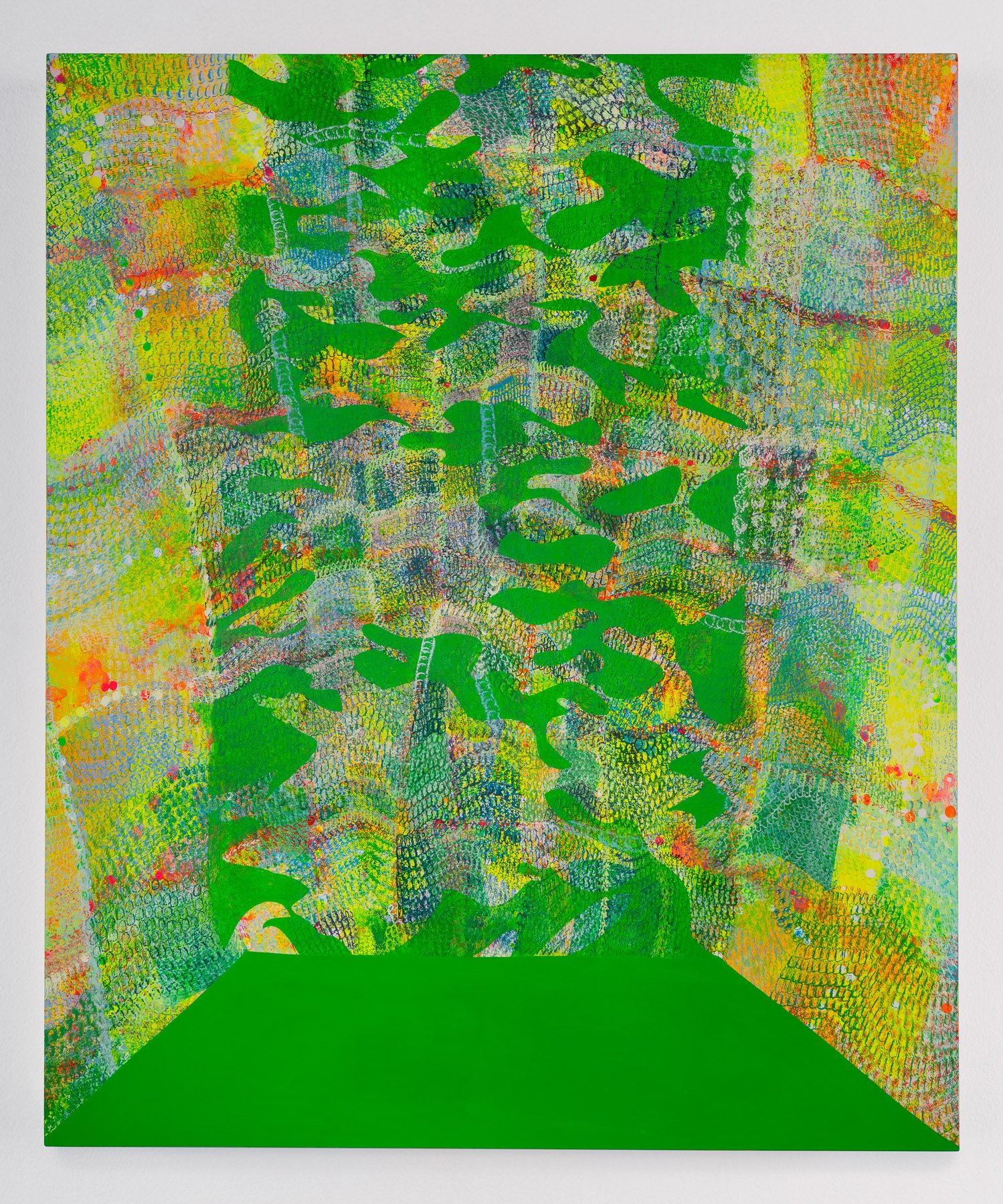   Green Screen Window V , Acrylic and Oil Paint on Canvas, 60” x 72”, 2021 