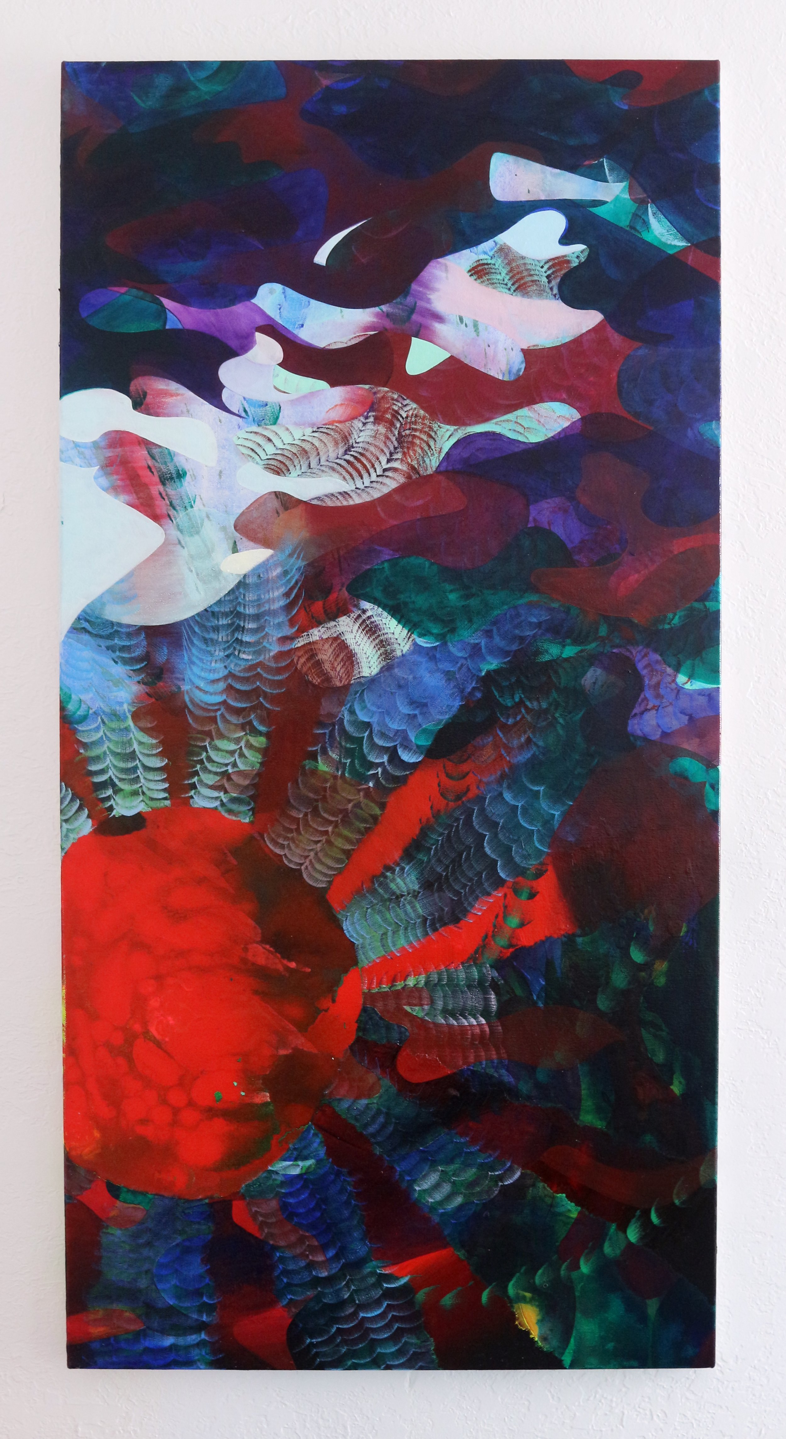   Sun Shift IV , Acrylic and Oil Paint on Canvas, 24” x 48”, 2023   