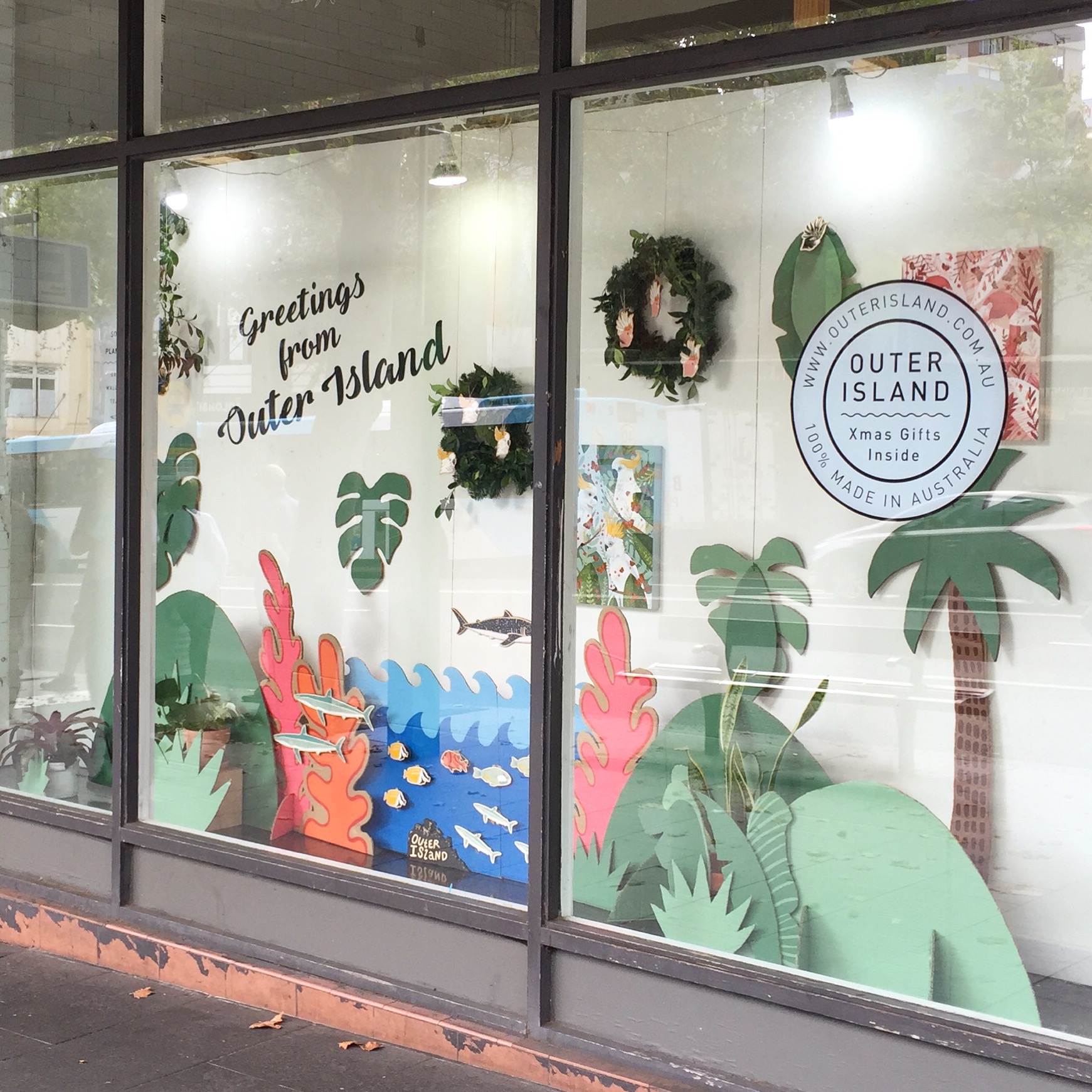 Christmas window display at the Workshop Makery in Paddington on Oxford Street