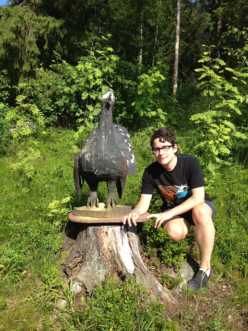 At a residency in Finland studying birds to paint