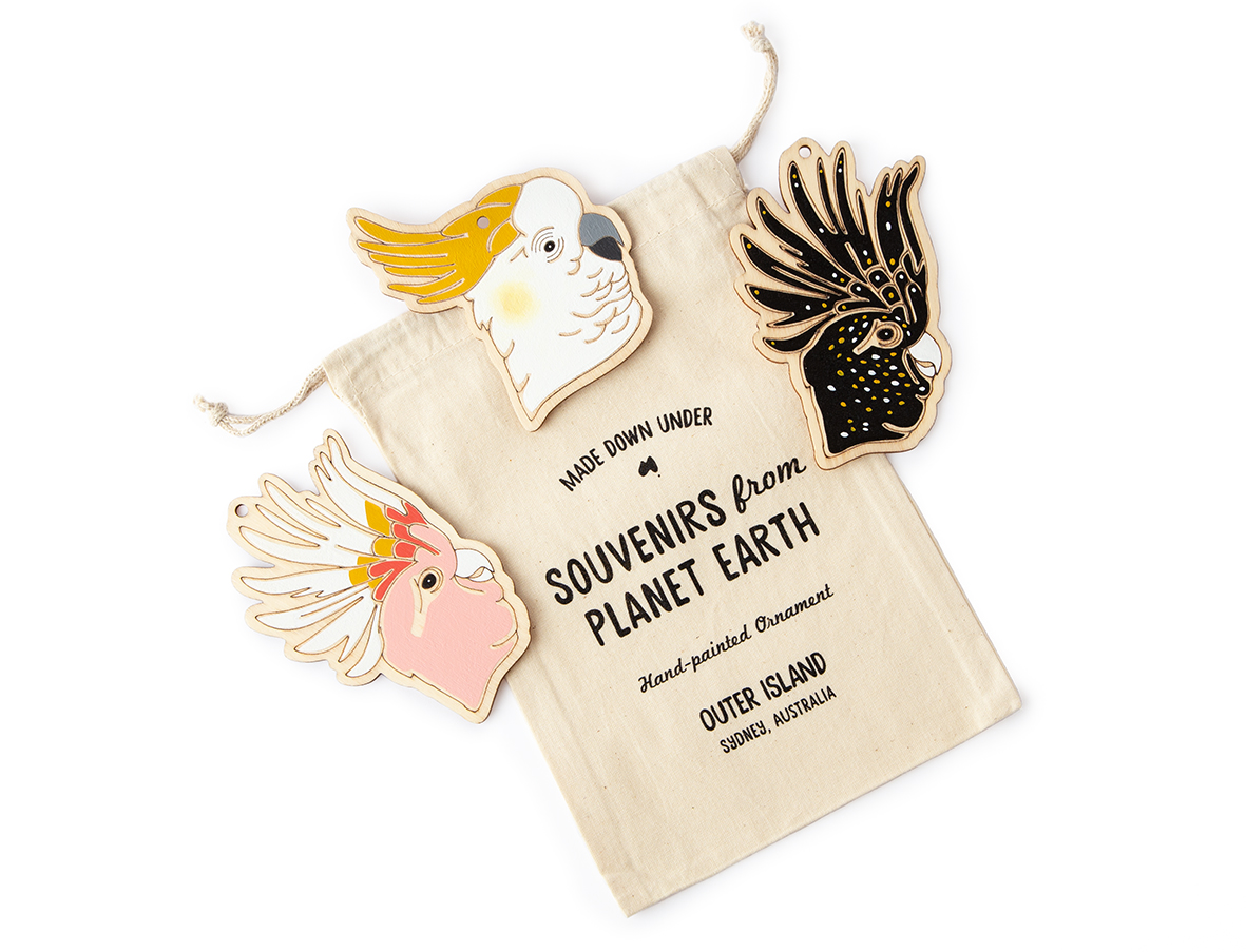 cockatoo ornament - copyright outer island