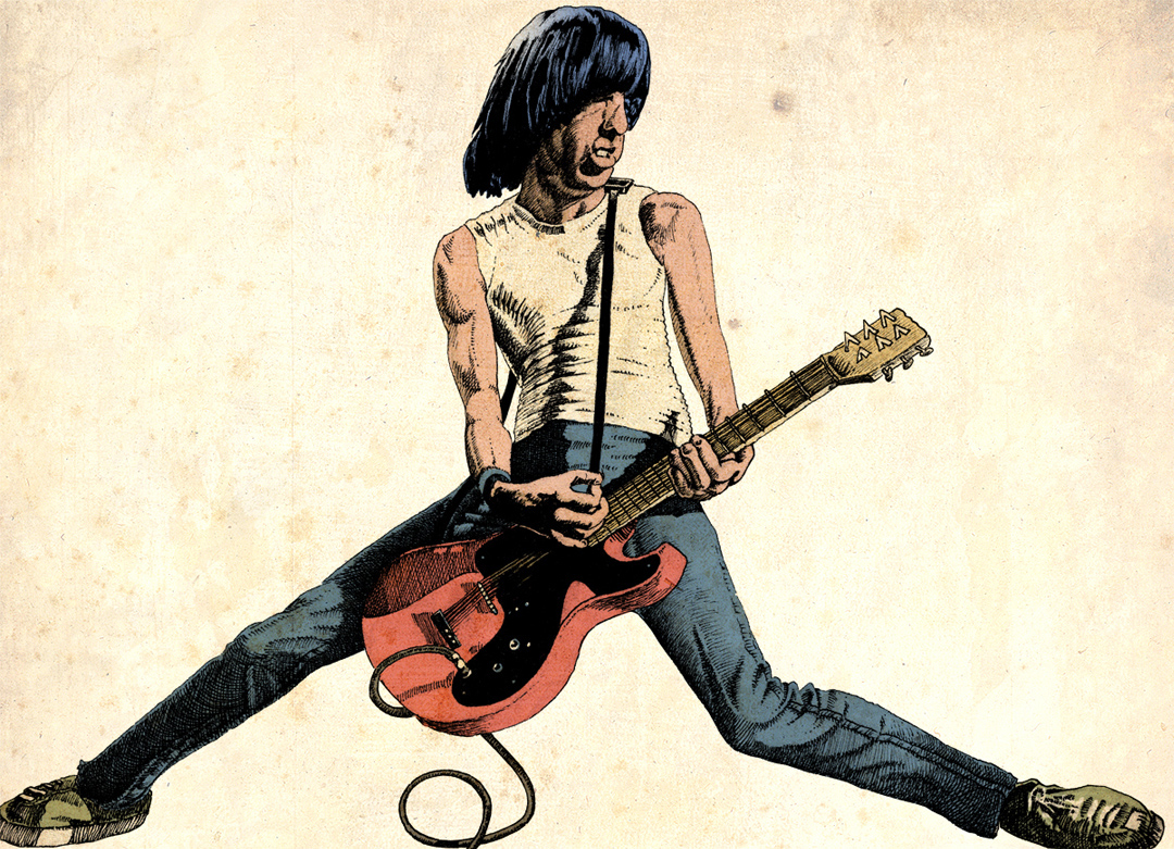 Niklas-Hughes-Illustration-Ramones-Johnny Ramone-Strich-Zeichnung-coloriert.jpg
