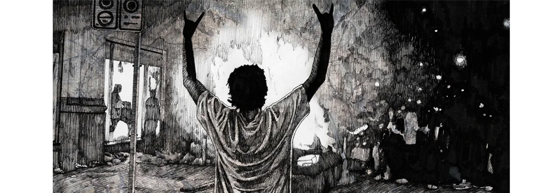 Niklas-Hughes-Illustration-Riot-Demonstration-Strassensperre-Barrikaden-Polizei-Ausschreitung.jpg